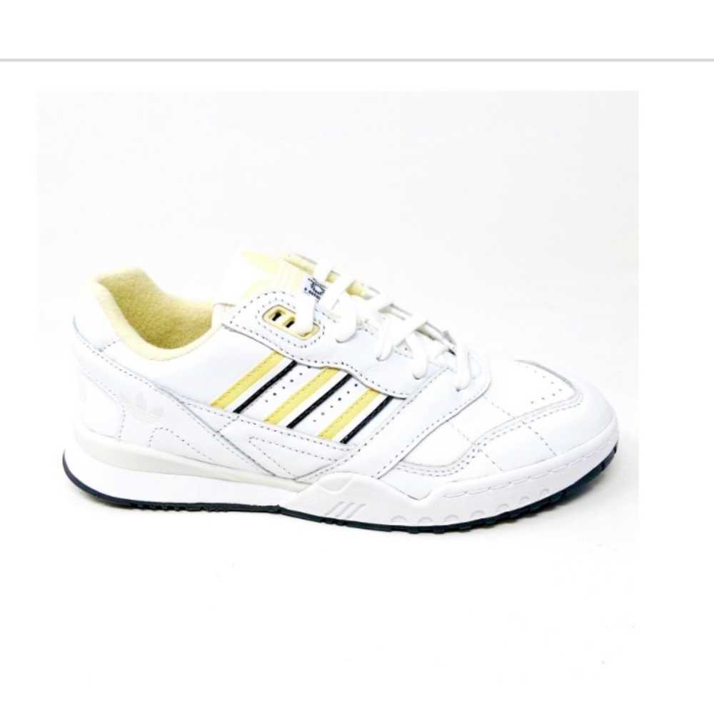 Adidas A R Low Leather Trainers BD7840 US 13 White/Grey/Yellow/Black ✨brand new✨